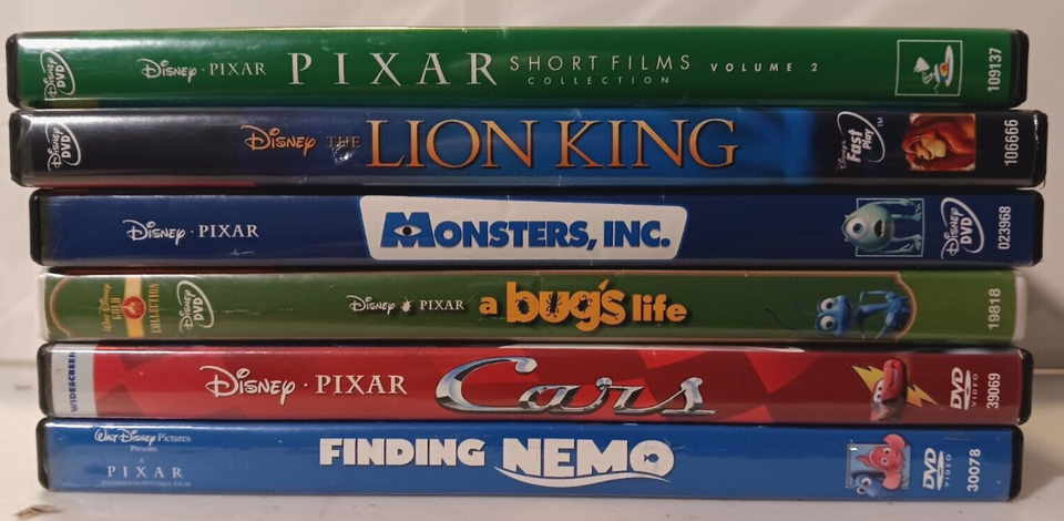 Disney/Pixar DVD Lot : 6 Items : Childrens Animated movie collection