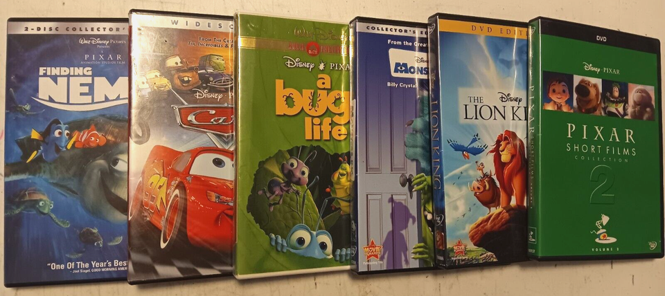 Disney/Pixar DVD Lot : 6 Items : Childrens Animated movie collection