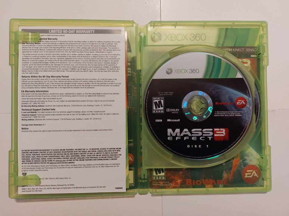 Mass Effect Trilogy (1, 2, and 3) for Xbox 360 -
