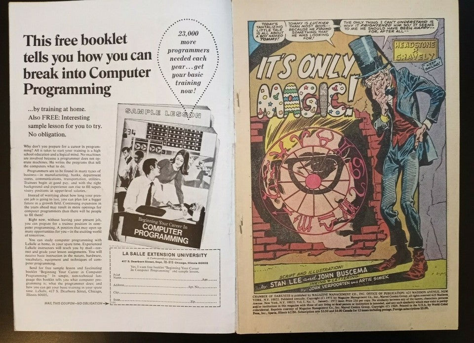 Chamber of Darkness SPECIAL #1 : MARVEL : 1972 : VINTAGE