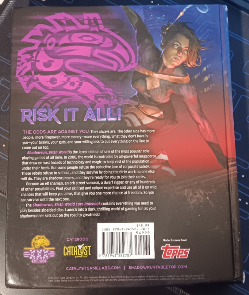 SHADOWRUN Sixth World Core Rulebook 2019 : 1st Print Hardcover : CATALYST