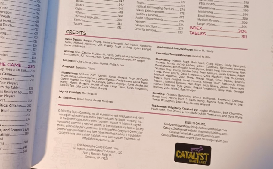 SHADOWRUN Sixth World Core Rulebook 2019 : 1st Print Hardcover : CATALYST