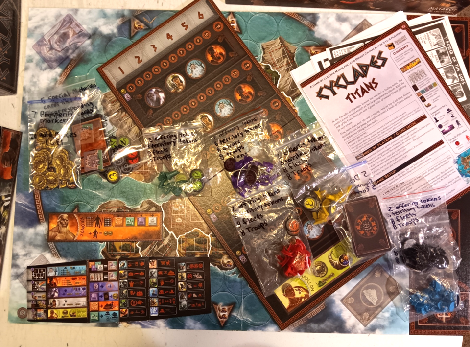 Cyclades Board Game w/Titans Expansion! (Two Boxes) * Asmodee