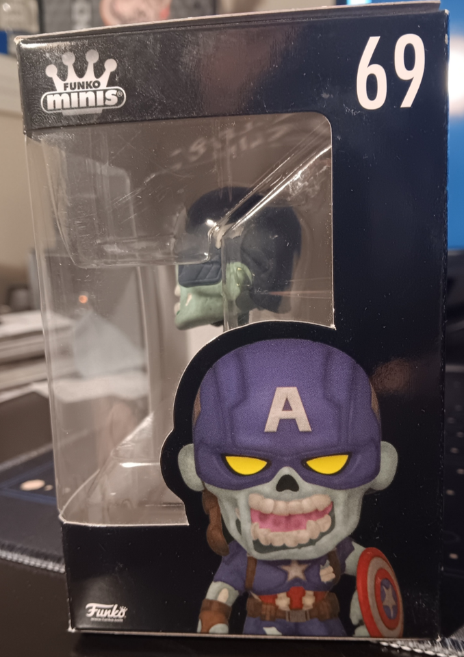 Marvel Studios ZOMBIE CAPTAIN AMERICA : NIB : WHAT IF...? #69 : FUNKO MINIS
