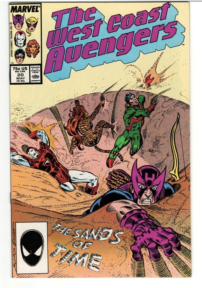 Lot of 9 West Coast Avengers comics- Issues#14,15,17-20,22-24 : 1985 Series