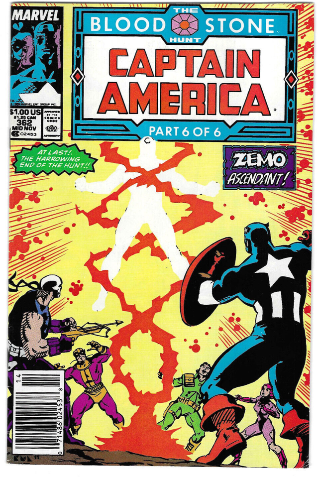 Captain America #362 : 1989 : MARVEL : Mark Jewelers Insert : RARE!