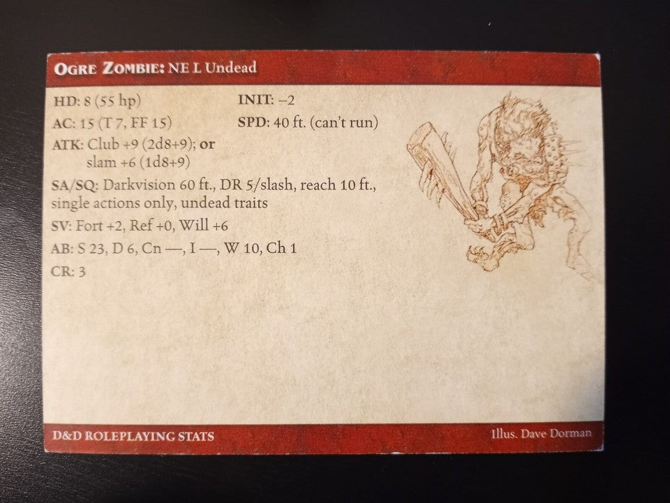 D&D Miniature #56 Ogre Zombie w/Card : Dungeons and Dragons : RPG : RARE