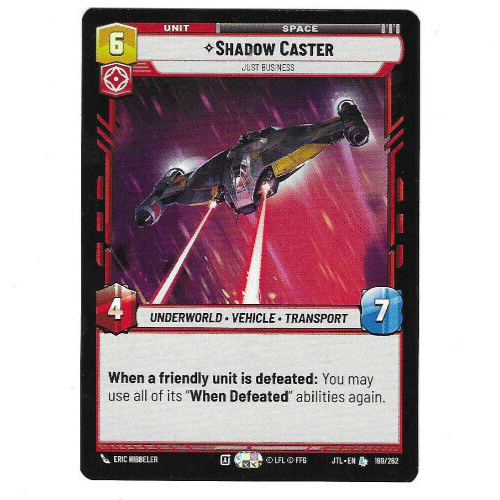 Star Wars CCG- Shadow Caster 169/262 -Jump To Lightspeed