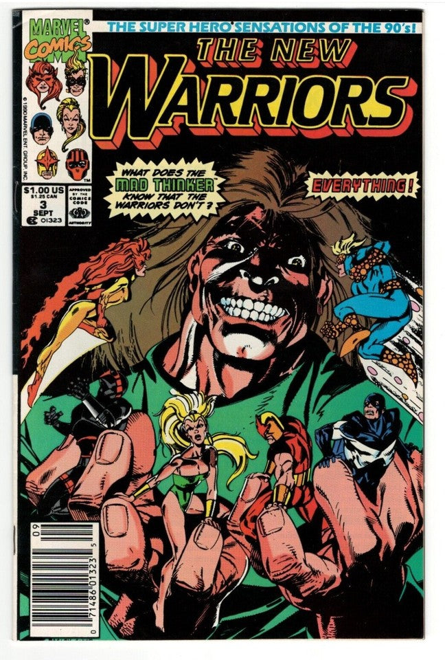 Lot of 10 Comics The New Warriors- Issues #2-7,10,12,14 & 15 : MARVEL
