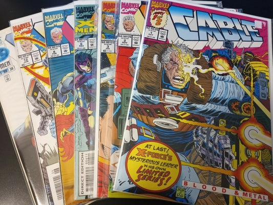 Lot of 7 Comics-Cable Vol. 1 : MARVEL : Issues #3,6,8,12 & 36 + Cable:Blood & Metal #1&2