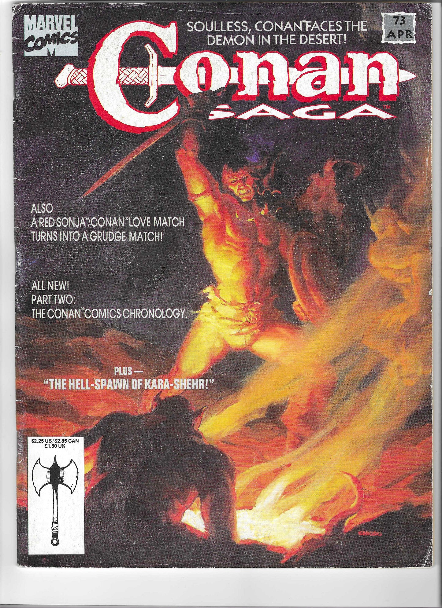 Lot of 10 Conan Saga Magazines #23,32,34,64,66,71,73,74,93 & 96 : F/VF