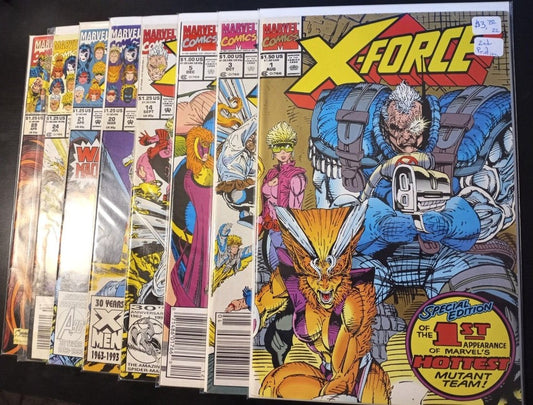 Lot of 8 X-Force Comics : MARVEL : Issues #1,3,5,14,20,21,24 & 89