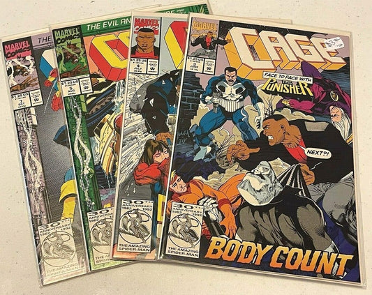 Lot of 4 Cage Issues #3, 4, 5, 7 - The Evil and The Cure - Parts1,3 : MARVEL