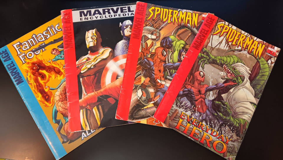 Marvel Age TPB Lot of 4 -Spider-Man, Fantastic Four, Marvel Encyclopedia - 2004