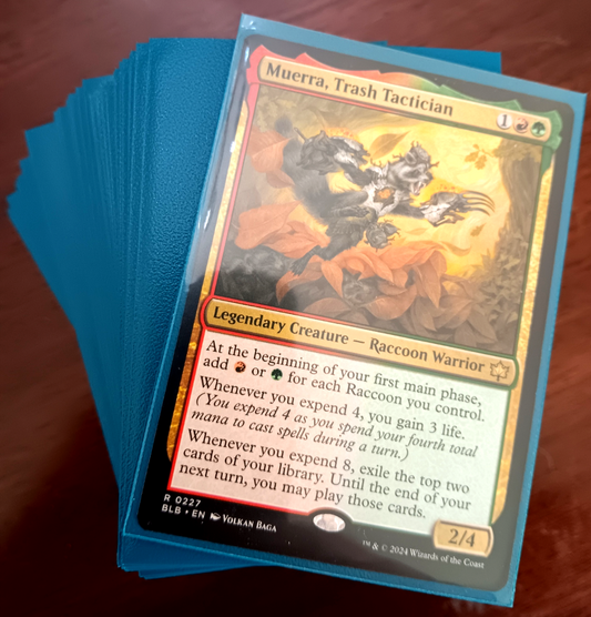 MTG - Muerra, Trash Tactician : Custom Raccoon Commander Deck :* FULLY SLEEVED *