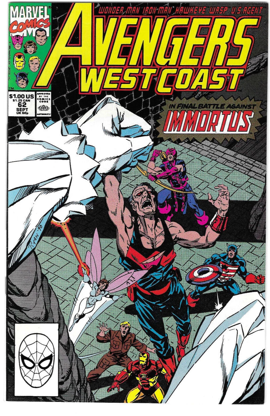 Avengers West Coast #62 : 1990 : MARVEL : 1st App. of the Time Keepers