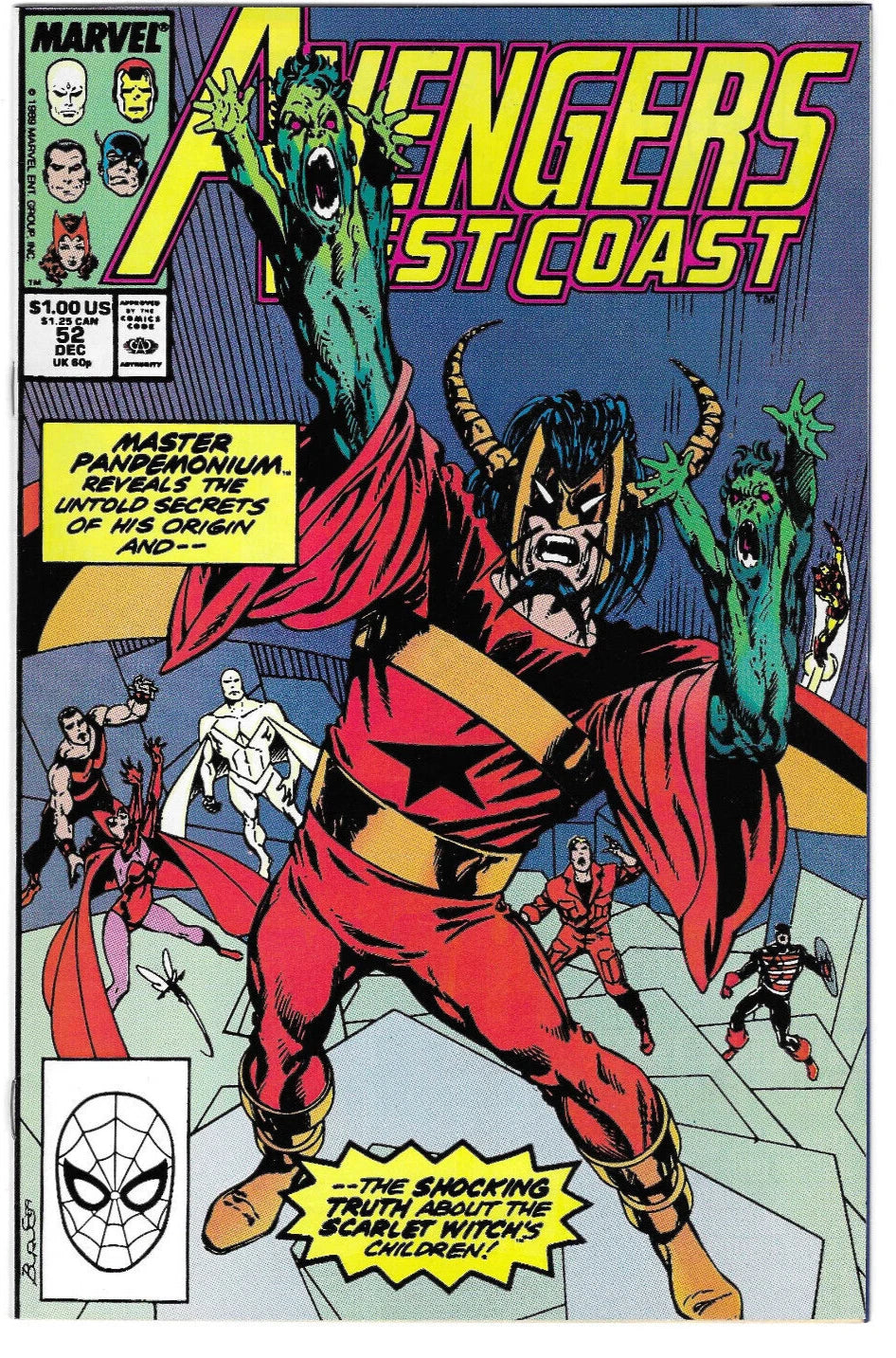 Avengers West Coast #52 : 1989 : MARVEL : VF/NM Dragon-Pop-Social Dragon-Pop-Social (443