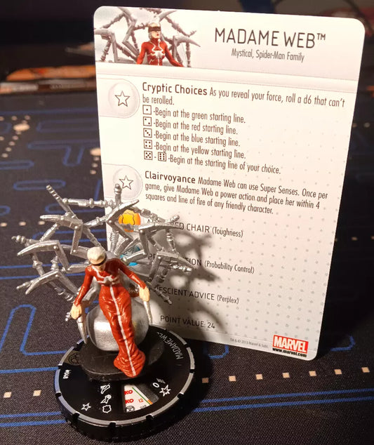 Amazing Spider-Man ~ MADAME WEB #048 HeroClix super rare legacy miniature w/card