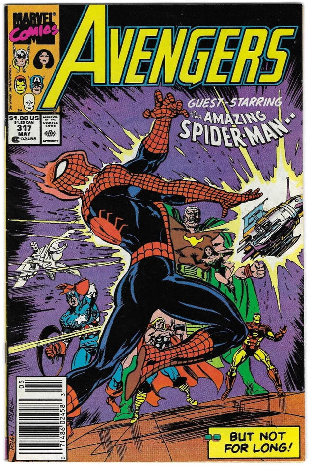 Avengers #317 : MARVEL : 1990 : Featuring Spider-Man : F/VF