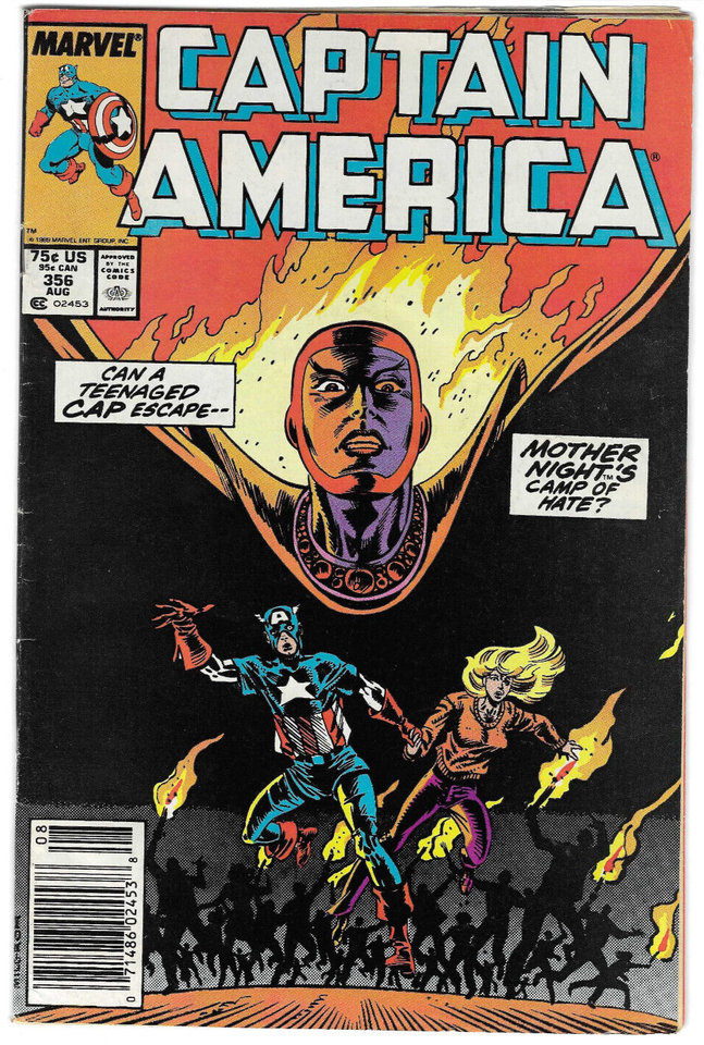 Captain America #356 : MARK JEWELERS INSERT! RARE: Marvel : 1989