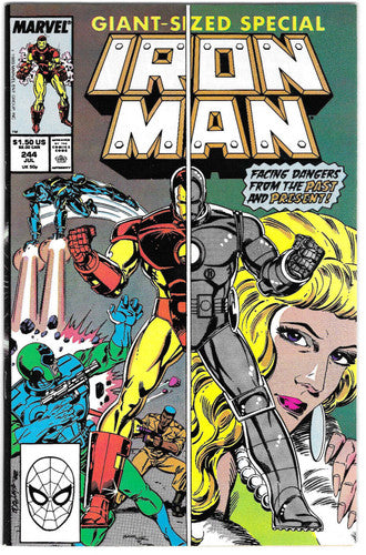 Iron Man #244 " Giant-Sized " : Marvel : 1989 : Direct Edition : F/VF