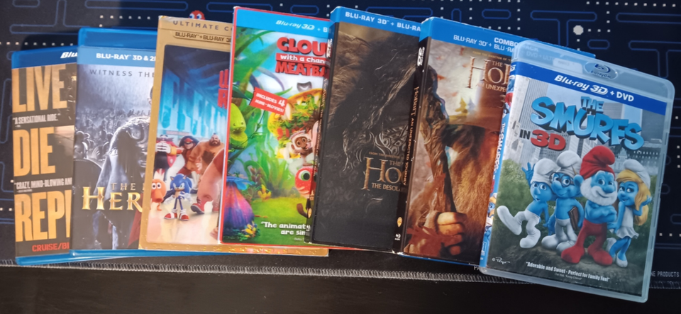 LOT OF 7 BLU-RAY 3D MOVIES Smurfs. The Hobbit, Wreck-it Ralph, Hercules+MORE