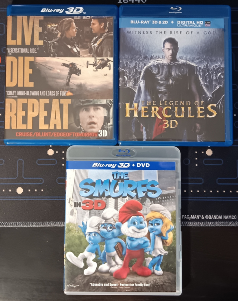 LOT OF 7 BLU-RAY 3D MOVIES Smurfs. The Hobbit, Wreck-it Ralph, Hercules+MORE
