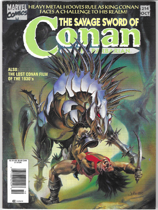 SAVAGE SWORD OF CONAN #214 : Marvel : 1993 : B&W : VG+