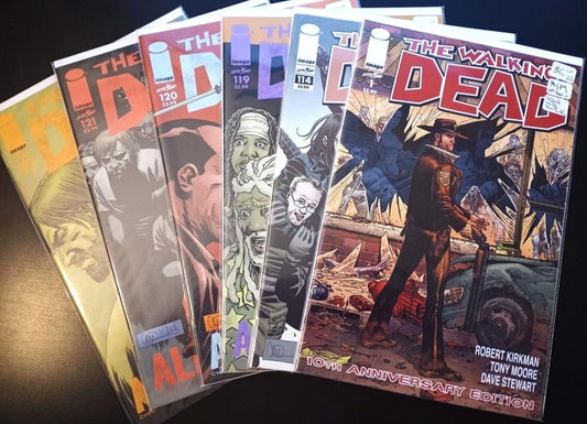 Lot of 6 Walking Dead Comics - Issues #1(10th Aniv. Reprint) , 114 & 119-122